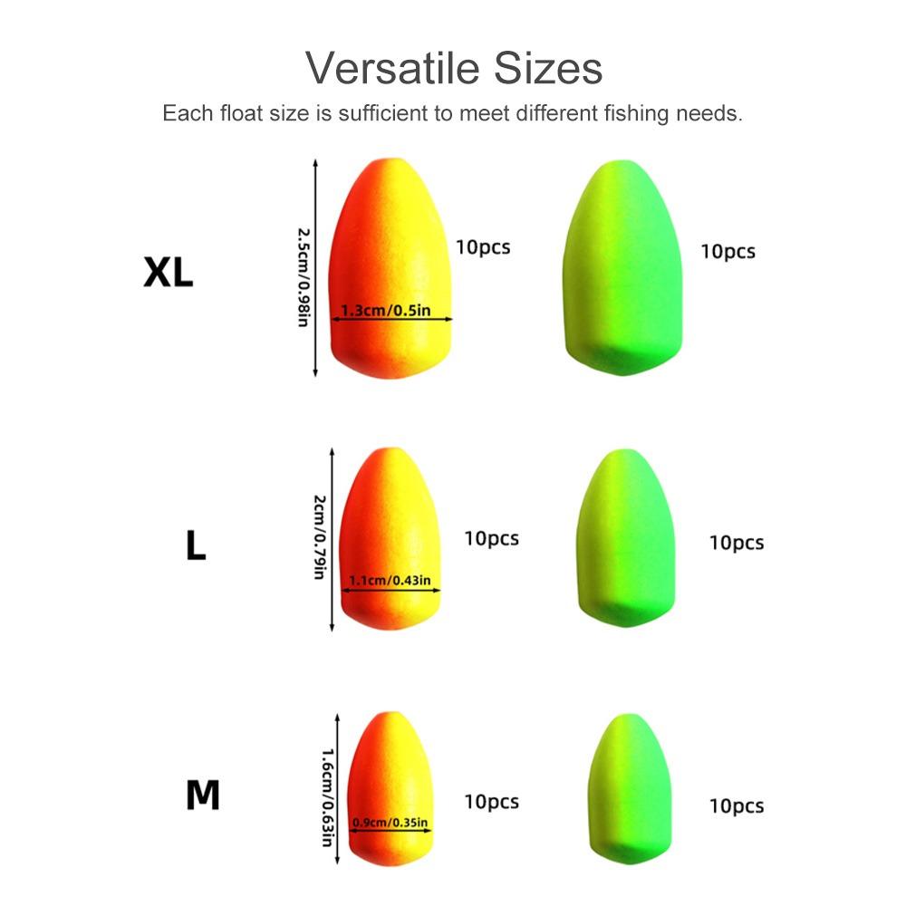 60PCS Bright Color Fly Fishing Floats Lightweight Fishing Bobbers Fishing Floats  For Fishing
