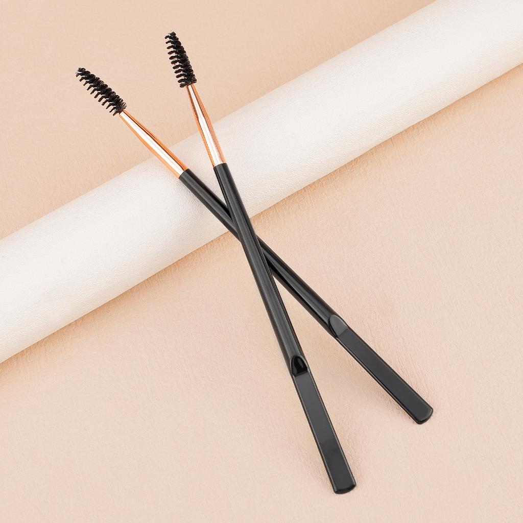 Double head double head eyebrow glue brush/eyelash roll can be dug powder milk eyebrow brush can be bent spiral eyebrow brush