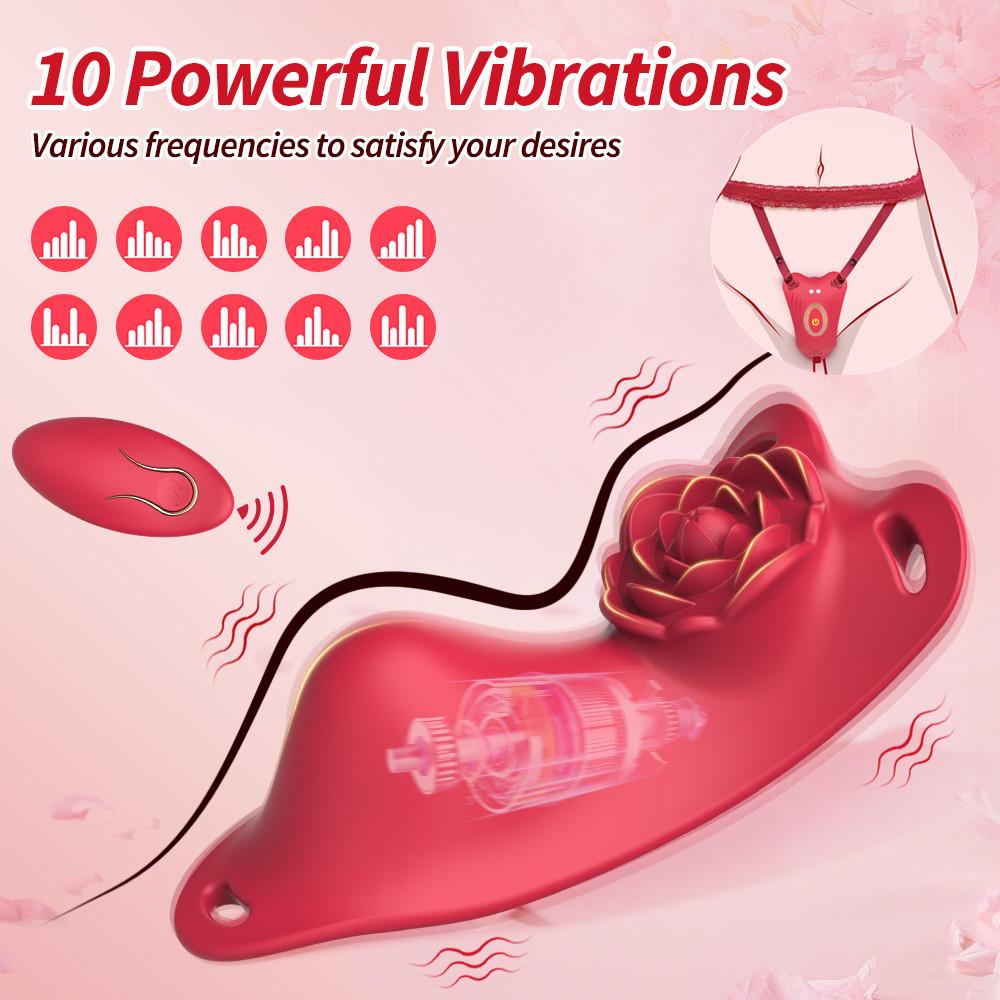 Wearable Panty Rose Remote Control Vibrator Clitoral Stimulator Adult Sex Toys Games for Women Couples Butterfly Vibro Panties