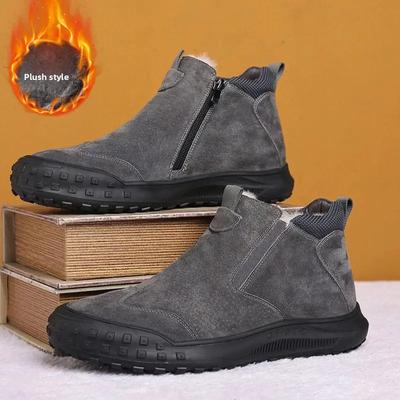 Winter Herren Schneestiefel Fellgefüttert Verdickt Warm Baumwolle Slipper Sportlich Trendschuhe