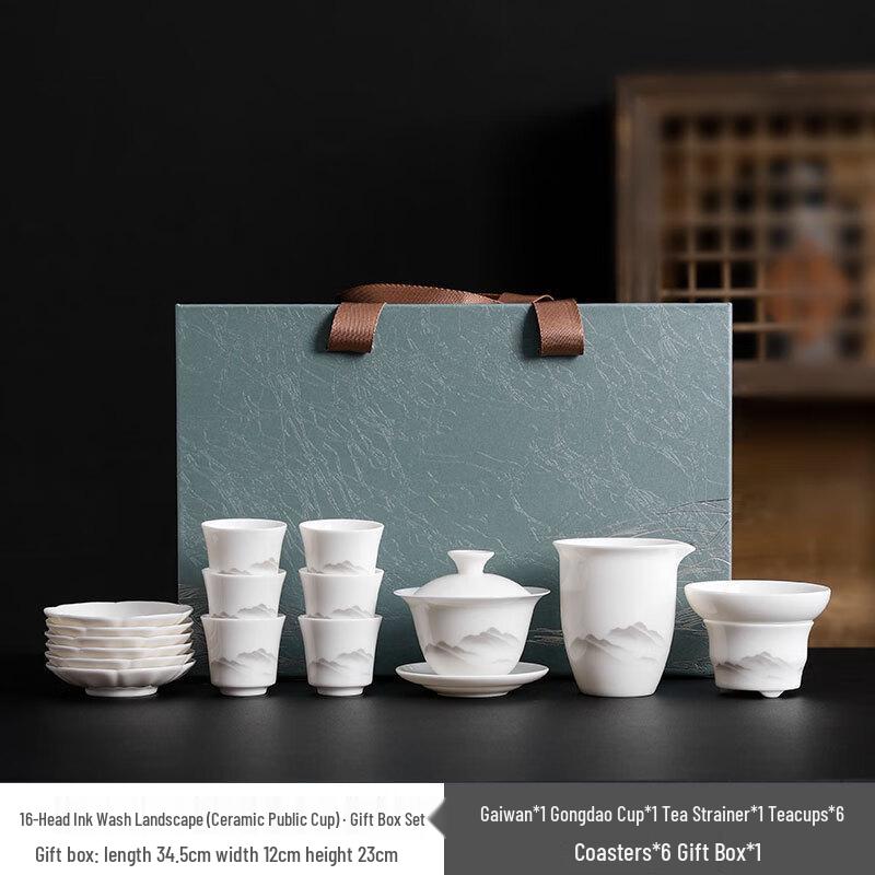 OIMG Ink Landscape Ceramic Tea Set