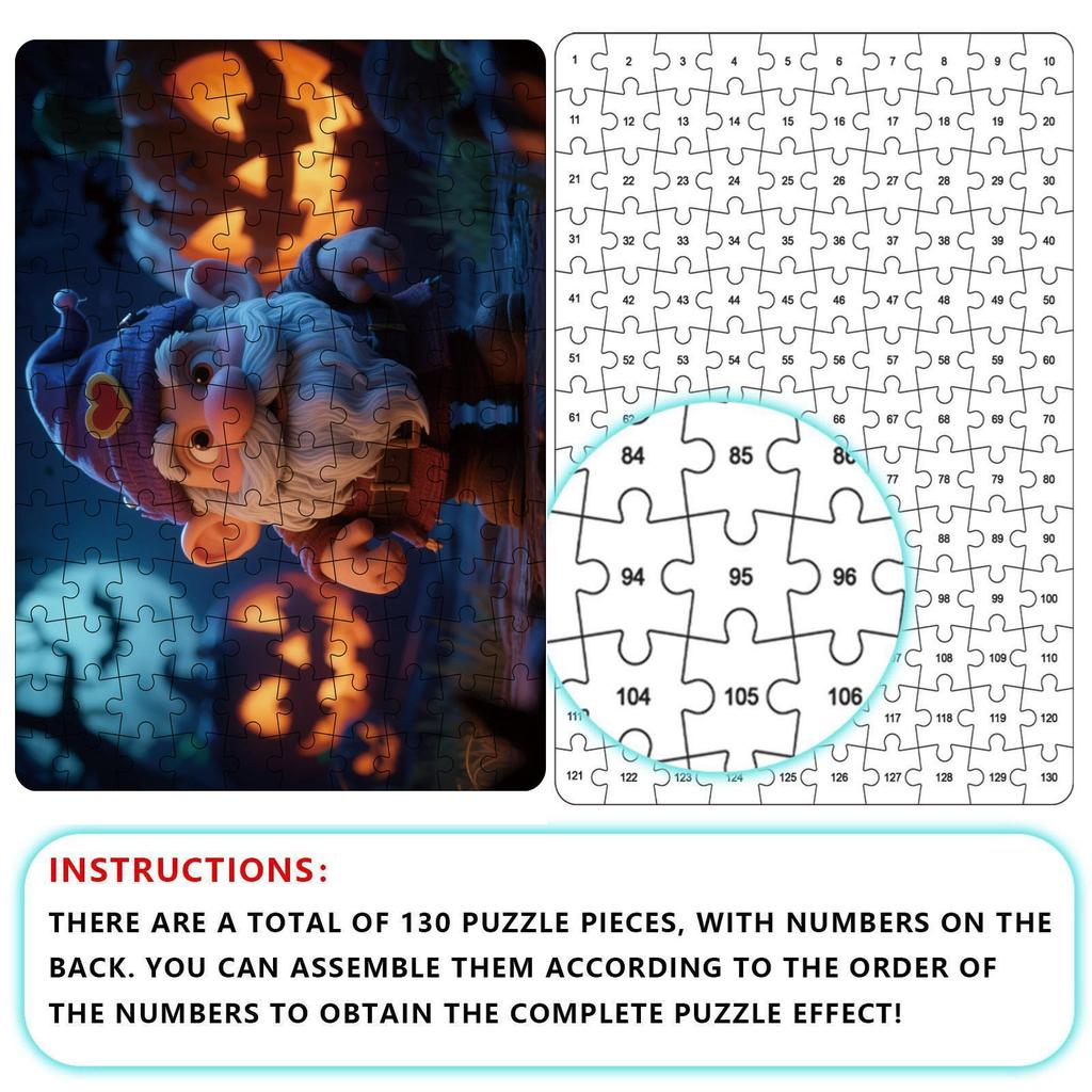 Roztomilé fotografie halloweenských puzzle, puzzle, rodinné vzdělávací hry, rodinné dekorativní obrazy.