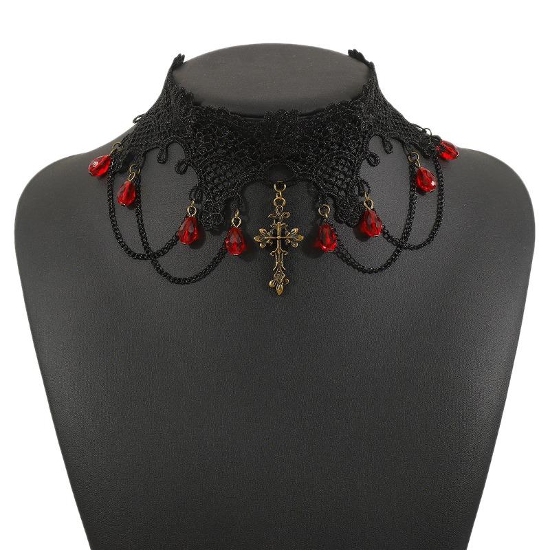 Vampire Goth Vintage Lace Necklace Choker Sweet Cool Dark Collarbone Chain