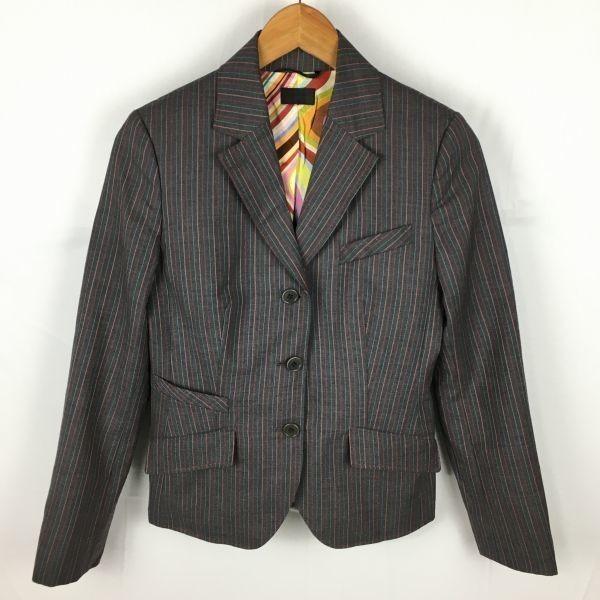 

Paul Smith BLACK Wool Blazer Jacket Gray Stripe Pattern Size 40(USED)