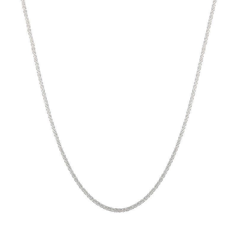 Colar de clavícula italiana brilhante Gypsophila para mulheres - Corrente simples e elegante com design empilhável