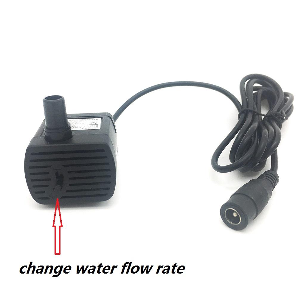 Bomba de Água DC Volume de Água Ajustável 150~280L/h Conector 5.5*2.1mm ou USB Bomba de Água Submersível Micro Sem Escovas Para Aquário