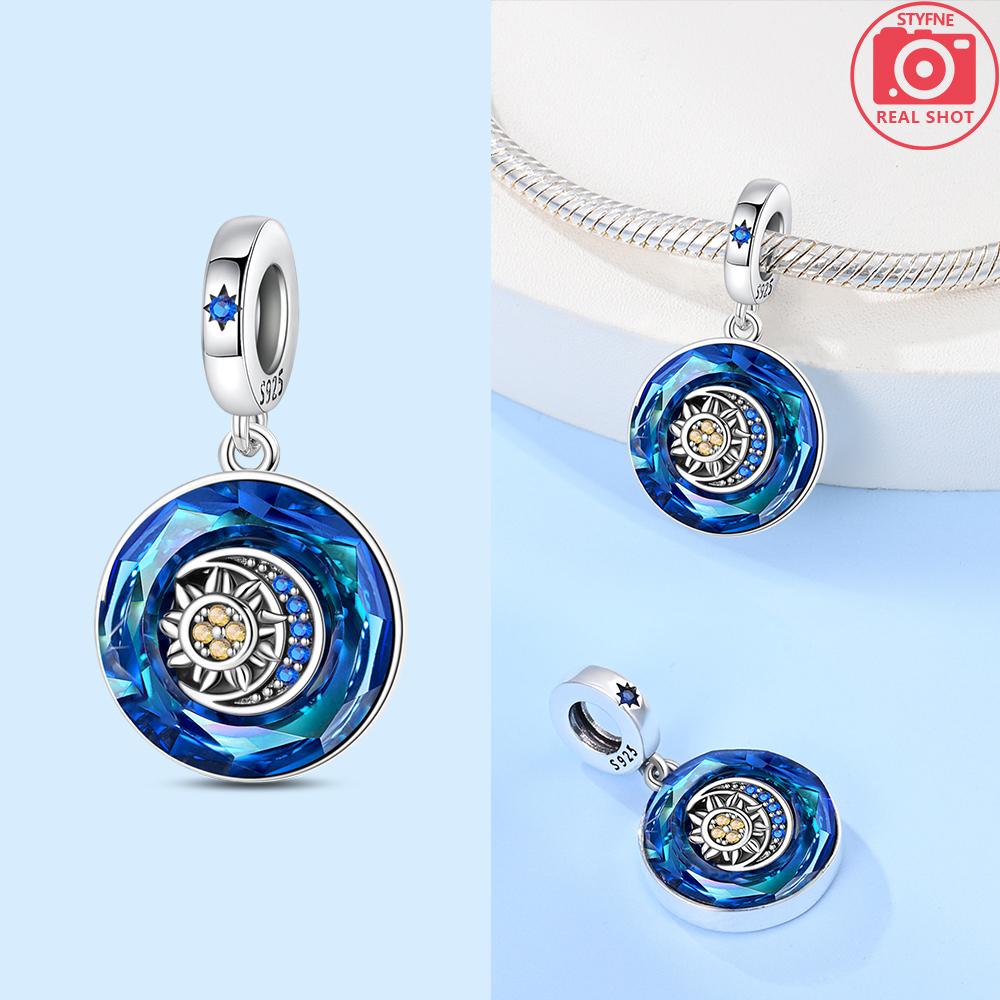 Charms Copper Original Astronauts' Night-Light Solar Rocket Moon Stars Beads Fit Bracelet Women Jewelry Diy Necklace Gift