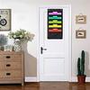 Hanging Wall File Organizer, 5 Pocket, Black Wall Storage Pocket Charts with 2 Hangers, Oxford Cloth Storage Pocket, Over The Door File Organizer,