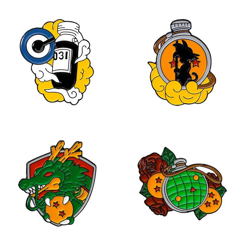 4pcs Dragon Ball Anime Cartoon Figure Enamel Pins Metal Lapel Brooch Collection Accessories DIY Decor Gift for Fans 4pcs Brooch