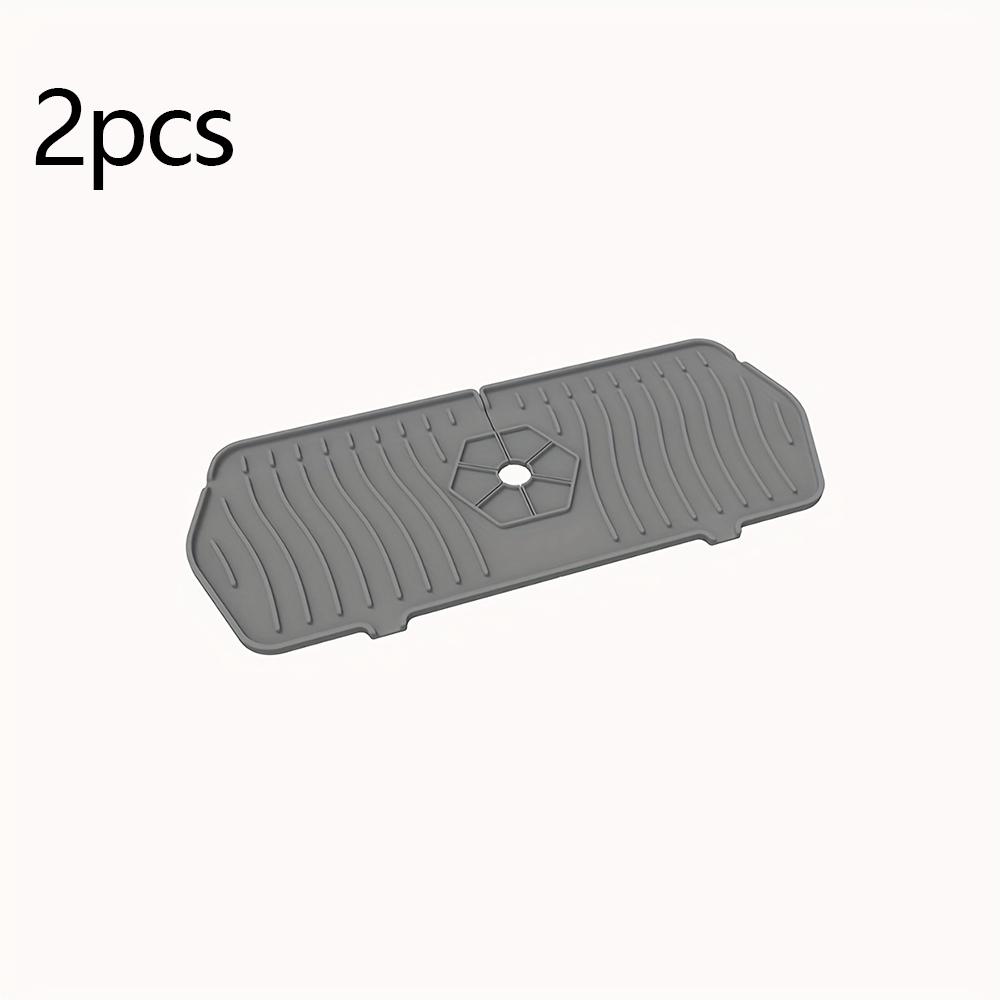 1/2pc-Silicone Faucet Water Catcher Mats,Kitchen Sink Spill-Proof Drying Pads,Anti-Slip Drain and Splash Guard Water Catcher Mat
