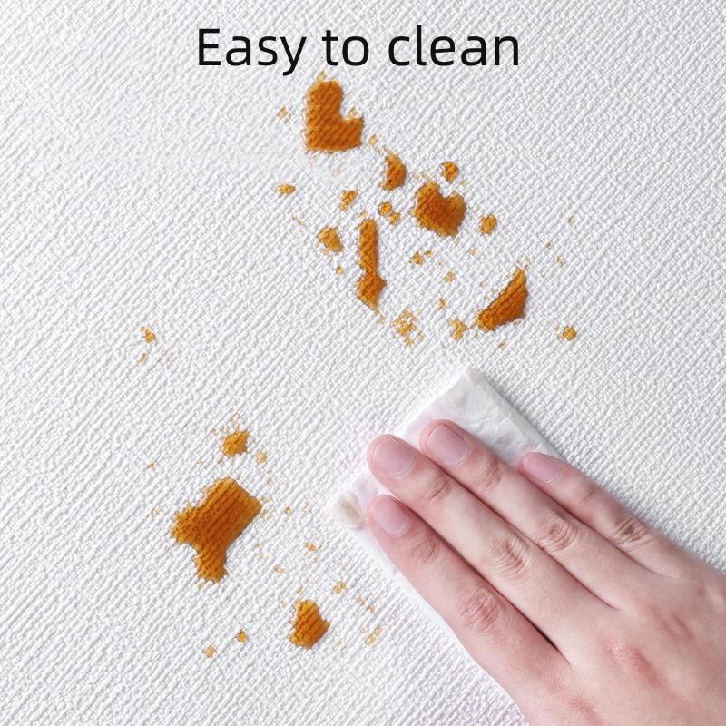 10 Meters / Roll 3D Self-adhesive Thicken Waterproof Wallpaper Linen Textured Pure Color Home Decorative Refurbished Sticker