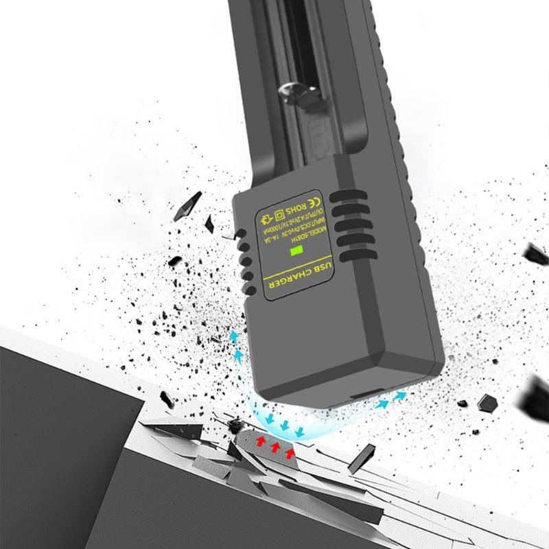 USB-Akkuladegerät 1-Kanal-Ladeadapter mit LED-Anzeige für 4,2V 3,7V 18650 14500 16340 Akkus