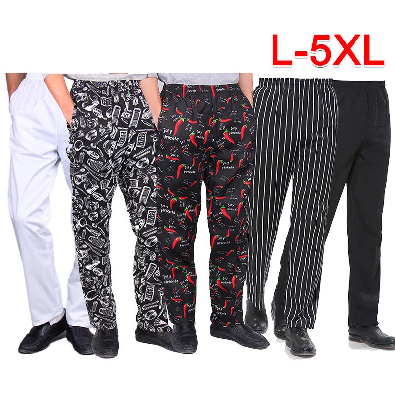 Buy Cook Pants Chef Uniform Restaurant Kitchen Trousers Elastic Waist
