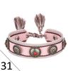 European Woven Bracelet with Metal Nail Buckle and Tassel for Women