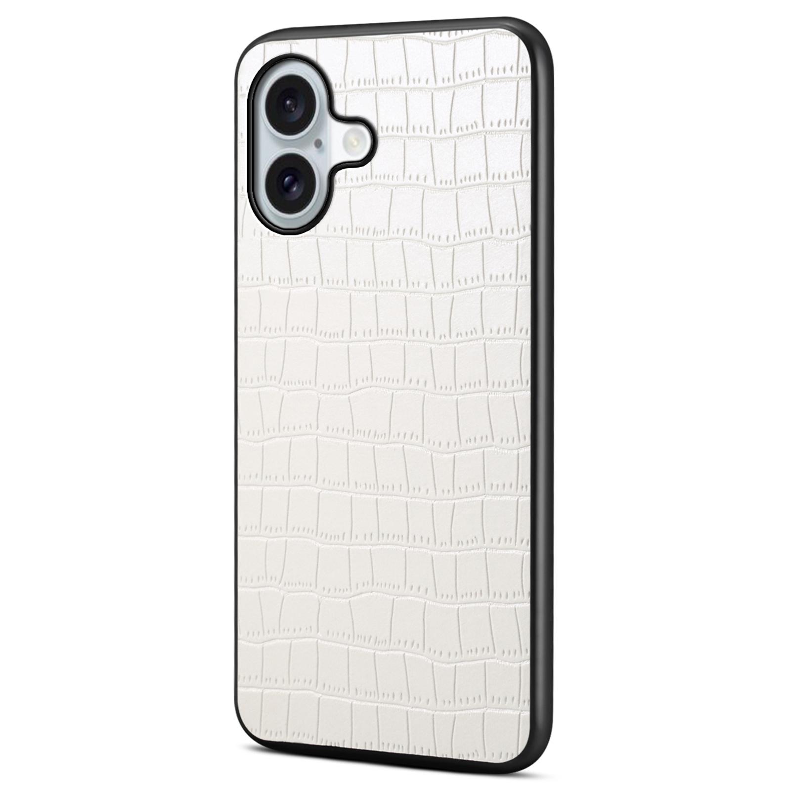 

Для iPhone 16 Чохол Шкіряний з текстурою крокодила Покритий PC+TPU Чохол для телефону E