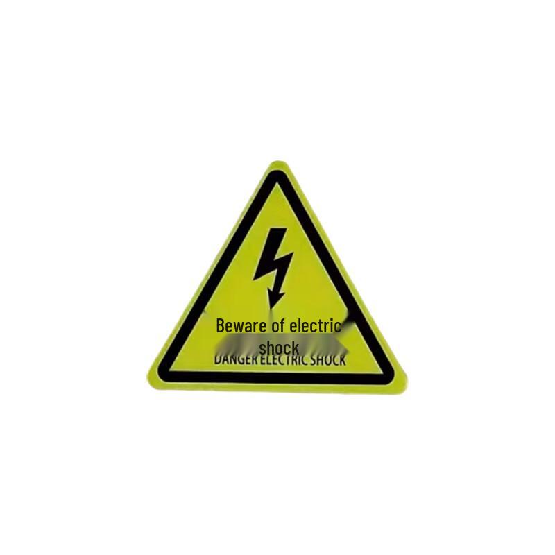 Kuang Er Electric Shock Warning Stickers, 200x100mm, 30-Pack