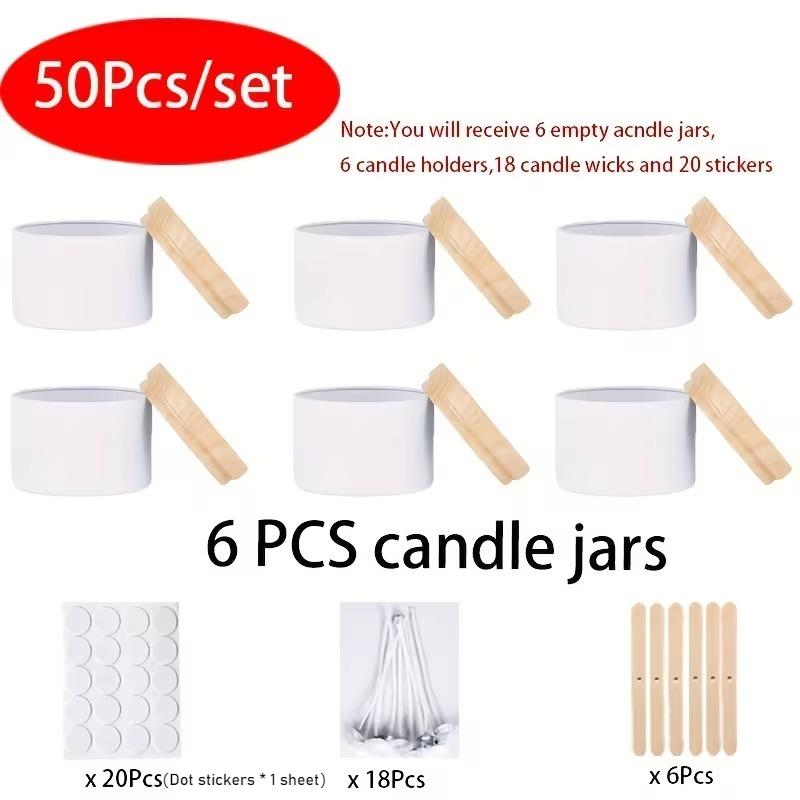 

White Metal Candle Jar Candle Making Tool Set 4-ounce Candle Jar with Lid Portable Empty Containers DIY Candles Making Storage