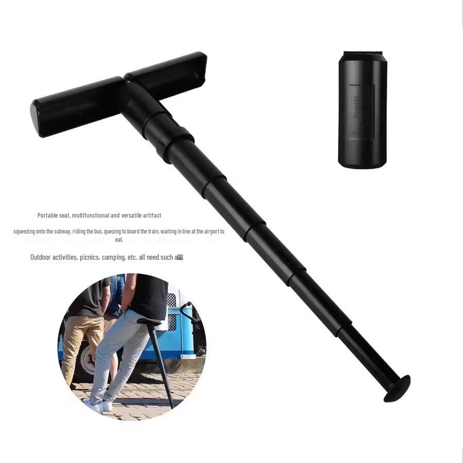 Taburete Plegable Portátil para Exteriores para Viajes y Hacer Cola - Silla Telescópica y Compacta