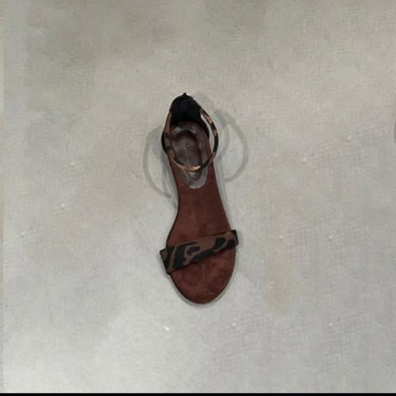 Fashion Women's Fashion Wedge Sandals Summer New Round Toe Open Toe One Strap Bag Heel Anti-Slip Wear-Resistant Flats