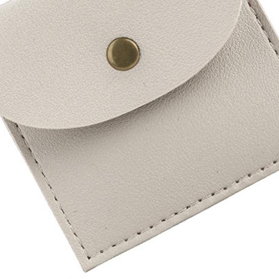 Mini Jewelry Pouch Faux Leather Small Storage Bag Travel Jewelry Pouch with Snap Button for Necklaces Bracelets Rings