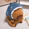 Shark Hat Capybara Plush Toy Simulation Animals Headband Doll Cute Doll Capibara Anime Fluffy Toy Soft Capybara Plush Doll
