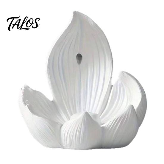 Yoga Relaxation Decor Lotus Backflow Incense Burner Holder, Resin Cone Diffuser, Desktop Indoor Air Purifier Aromatherapy Holder for Meditation