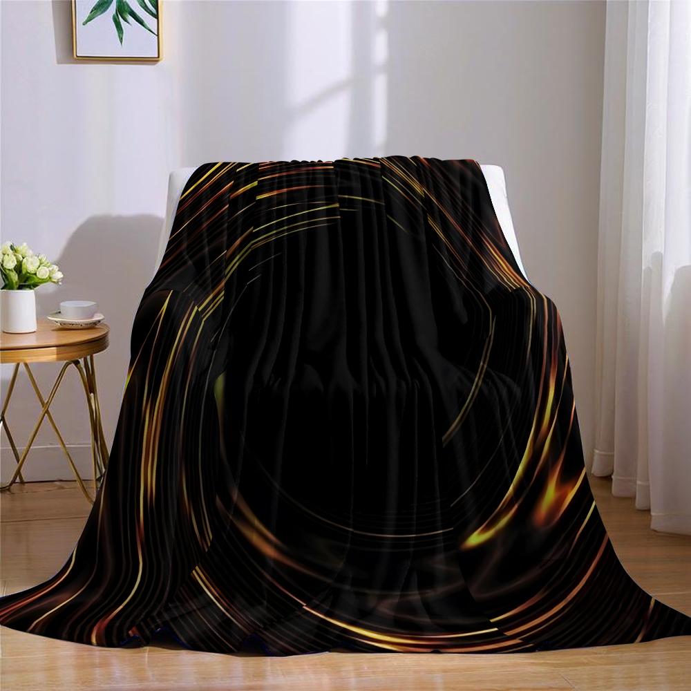 Goldwirbel Flanelldecke Warm Weich Halloween Weihnachten Sofa Warm Gemütlich Dekoratives Dekor Geschenk für Alle Jahreszeiten