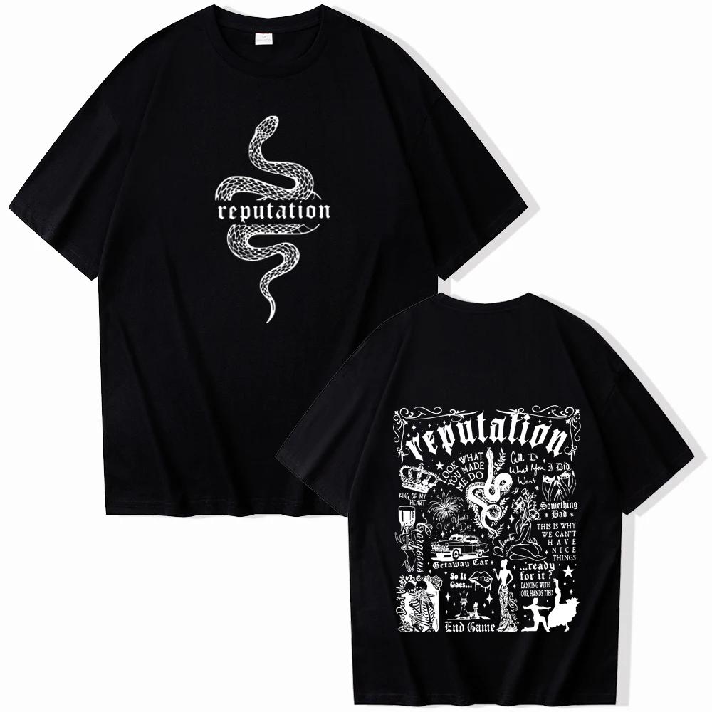 Taylor Reputation Shirt Reputation Music Shirt Taylor Merch Gift For Swiftie O-Neck Short Sleeve Shirts Unisex