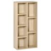 Storage Unit Bookcase Shelf 7 Cubes for Indoor, Living Room, Bedroom - 50W X 24D X 106H Cm, Natural Wood