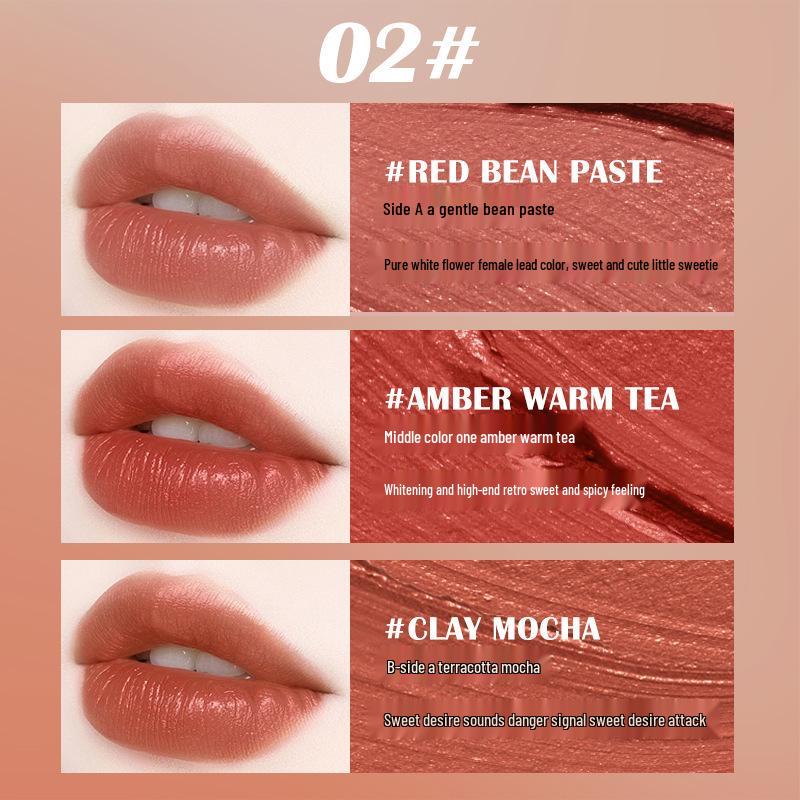 

DHDH Ослепительная трехцветная матовая бархатистая черная помада — Стойкая, не липкая, высокопигментированная. 3.8g