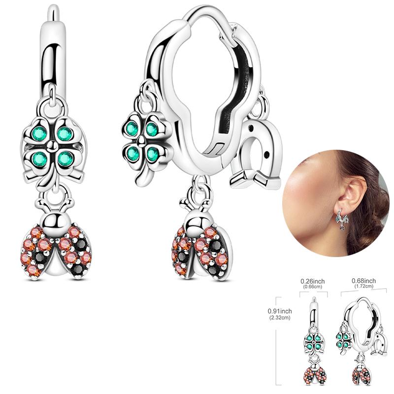 Early Spring 925 Silver Pink Tulip Sunflower Butterfly Grape Sweet Fresh Earrings Fit For Engagement Fine Jewelry Gifts