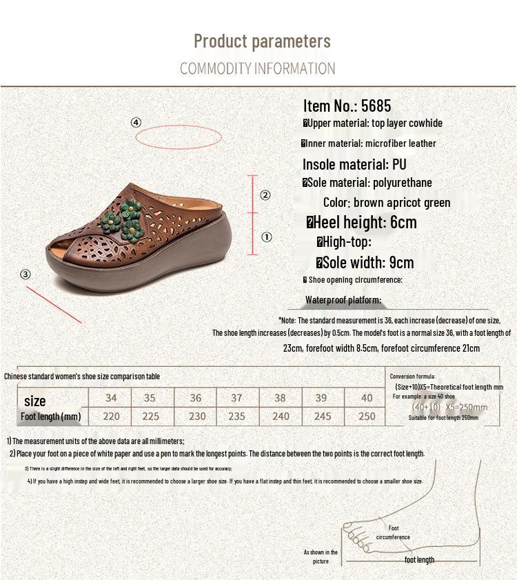 Shanghai Jiezhou 2024 Ethnische Keilabsatz Peep-Toe Atmungsaktive Damen-Slipper