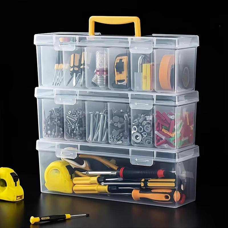 Conjunto de Recipientes Plásticos Transparentes para Armazenamento de Temperos Com Compartimentos Removíveis e Alça Portátil Perfeito Para Despensa da Cozinha Condimento