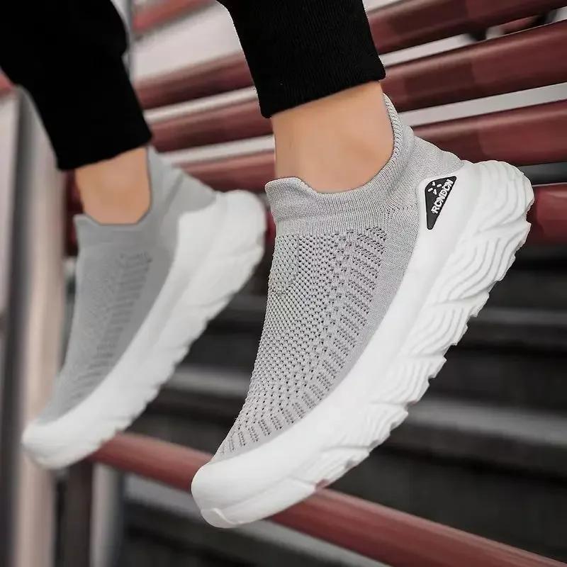 2025 New Men Sneaker Mesh Breathable Sock Shoes Men Outdoor Walking Shoes High Quality Soft Sole Men Running Shoes tenis hombres