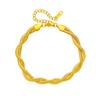 Bracciale a Catena Spina di Pesce Intrecciata Placcato Oro Regolabile Gioielli di Moda per Donna