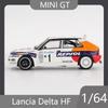 MINI GT 1:64 Lancia Delta HF Simulation Static Alloy Car Model, Boys' Holiday Gift Toy Collection Decoration Item.