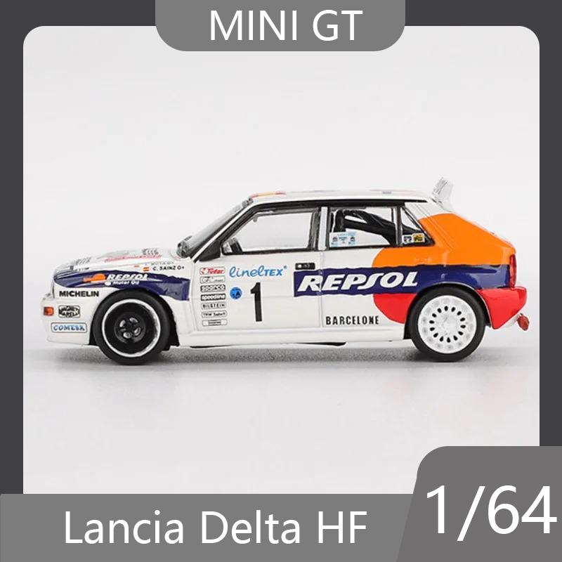 MINI GT 1:64 Lancia Delta HF Simulation Static Alloy Car Model, Boys' Holiday Gift Toy Collection Decoration Item.