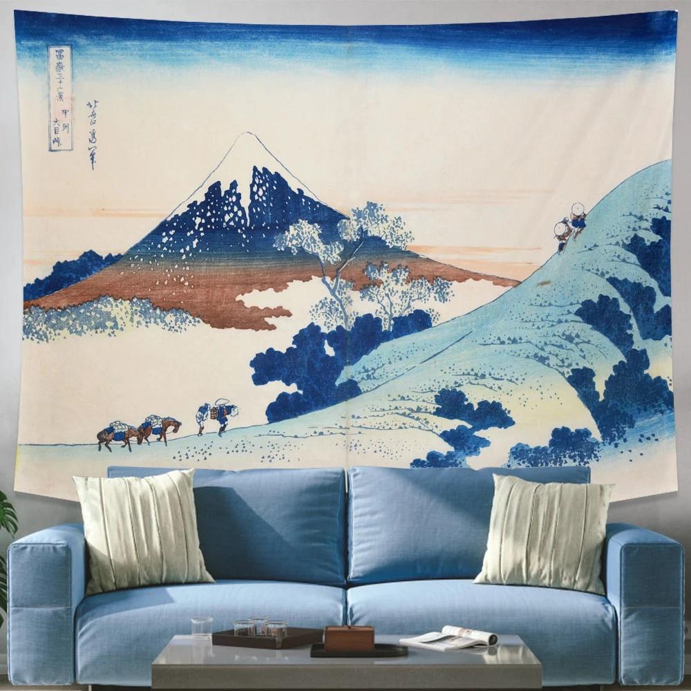 

Mount Fuji Japan Tapestry Art Printing Tapestry The Great Wave of Kanagawa Wall Hanging Decoration Household Japanese Tapestry 74x94cm(29x37in)