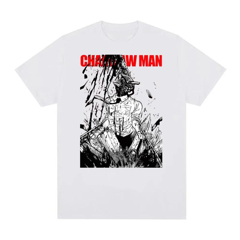 Japanische Anime Chainsaw Man T-Shirts 100% Baumwolle Unisex T-Shirts EU-Größe Manga Grafikdruck Kurzarm Harajuku Oberteile