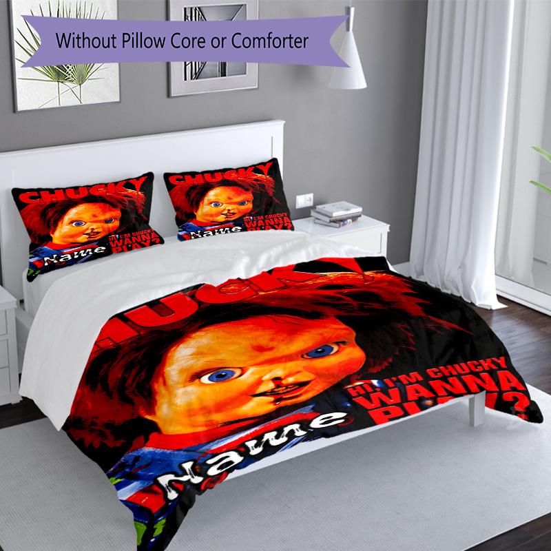 Chucky's Creepy Playtime Bedding Set,Soft Bed Linen for Bedroom Home Decoration,Festival Gift,Breathable Duvet Cover with Pillowcases,Iconic