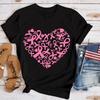 Nuova Maglietta con Stampa a Cuore per la Consapevolezza del Cancro al Seno Moda Donna Manica Corta Casual Estiva Top Tee Base Estiva Nuovi Abiti Y2k