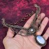 Rainbow Moonstone Necklace Adjustable Chain Necklace Copper Wire Wrapped Jewelry