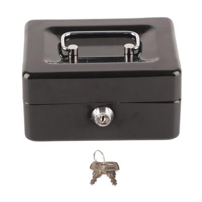 Metal Cash Box 6 Compartments High Safety Money Box with Money Tray and Key Lock for Home Business