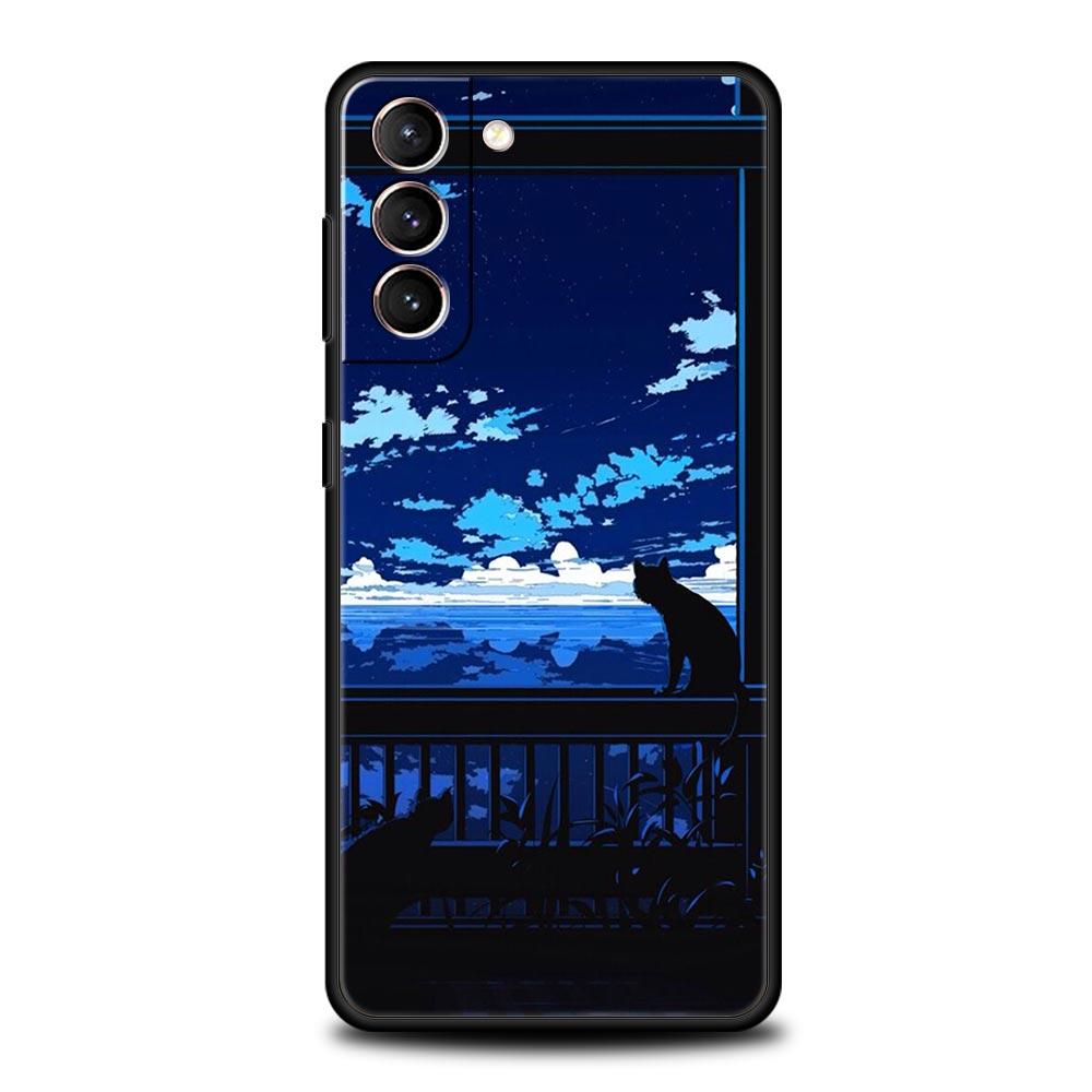 

Милий чохол для телефону Black Cat Cartoon для Samsung Galaxy S24 S23 S22 S20 Ultra S21 FE 5G S10 S9 Plus S10E S8 20 М’яка силіконова накладка Samsung S20Ultra