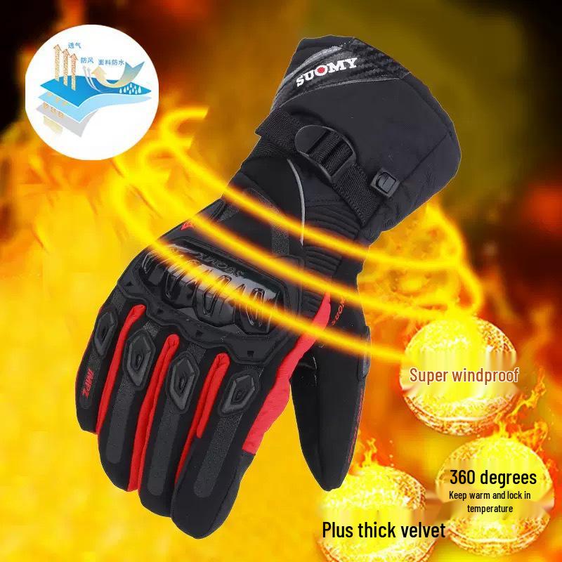 Suomy Waterproof Winter Motorcycle Gloves - Windproof, Touchscreen Compatible, Protective for Men