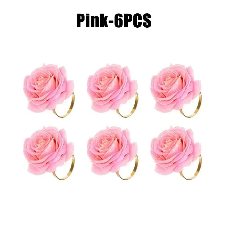 96PCS Rose Napkin Clasp, Pink Rose Red Rose Napkin Ring, Wedding, Valentine's Day Banquet, Party Christmas Birthday Decoration