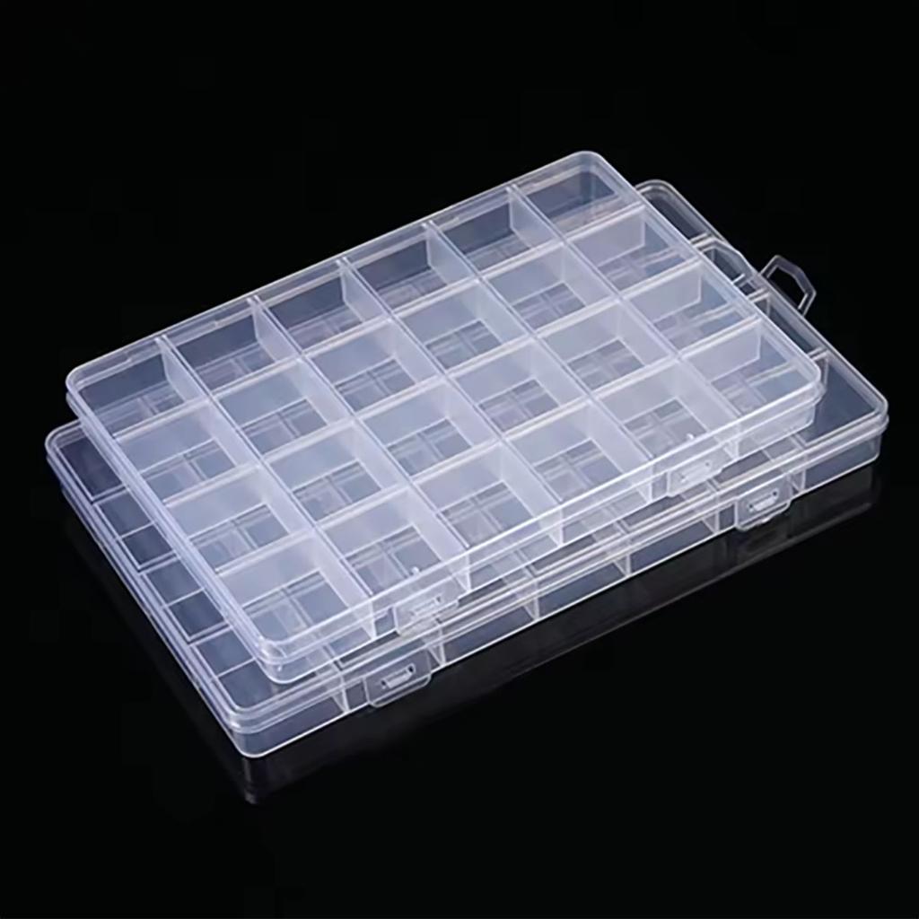 Průhledná úložná krabička Šperkovnice Průhledná plastová krabička Organizér Prázdná Úložný organizér na náušnice Vitrína na korálky