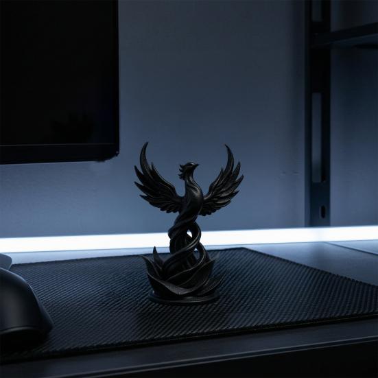 Phönix Aufstieg Skulptur, 3D Gedruckte Phönix Vogel Figur, Mythisches Kreaturen Dekoration mit Flügeln für Schreibtisch, Arbeitszimmer, Büro Dekoration