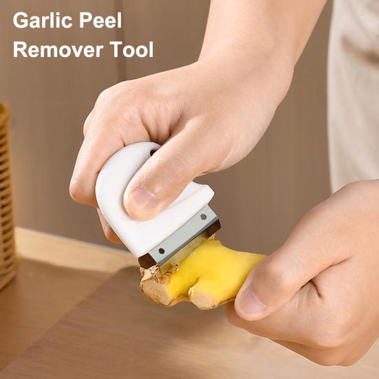 Stainless Steel Ginger Peeler, Mini Garlic Skin Remover Scraper, Multifunctional Vegetable Fruit Peeler with Non Slip Handle, Portable Hanging Hole