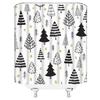 Christmas Shower Curtain Winter Snowman Snowflake Red Bird Christmas Tree Moose Christmas Ball Farm Forest, Bathroom Decorations